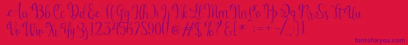 Fonte Kerling Script – fontes roxas em um fundo vermelho