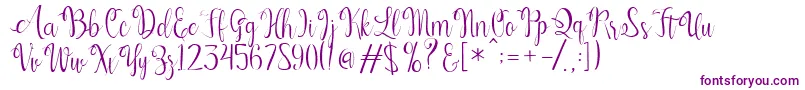Czcionka Kerling Script – fioletowe czcionki
