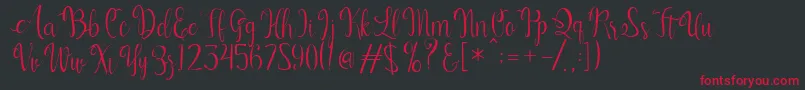 Kerling Script Font – Red Fonts on Black Background