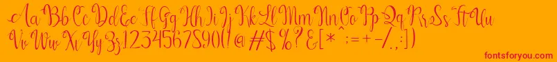 Kerling Script Font – Red Fonts on Orange Background