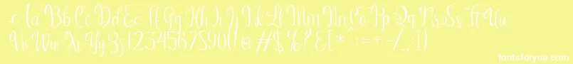 Więcej informacji o czcionce Kerling Script Czcionka Kerling Script – białe czcionki na żółtym tle