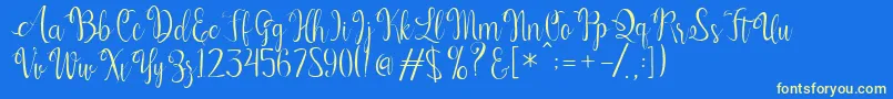 Kerling Script Font – Yellow Fonts on Blue Background