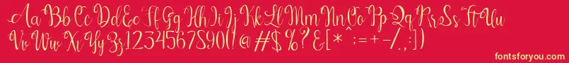 fuente Kerling Script – Fuentes Amarillas Sobre Fondo Rojo