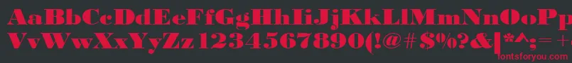Urwbodonidextbolextwid Font – Red Fonts on Black Background