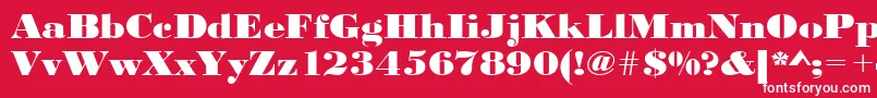 Urwbodonidextbolextwid-Schriftart – Weiße Schriften auf rotem Hintergrund