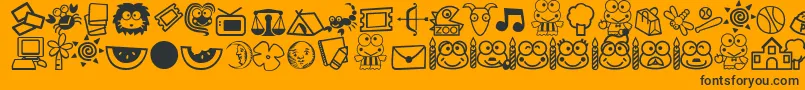 keroppi Font – Black Fonts on Orange Background