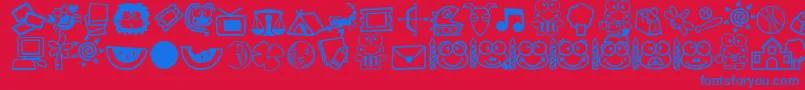 keroppi Font – Blue Fonts on Red Background