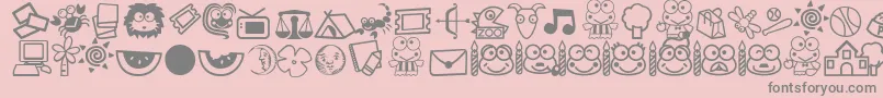 keroppi-Schriftart – Graue Schriften auf rosa Hintergrund