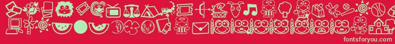 keroppi Font – Green Fonts on Red Background