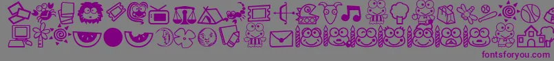 keroppi Font – Purple Fonts on Gray Background