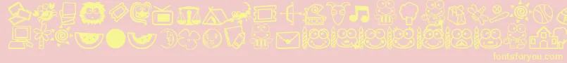 keroppi Font – Yellow Fonts on Pink Background