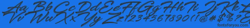 Keshya Font – Black Fonts on Blue Background