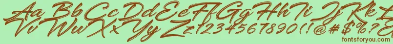 Keshya Font – Brown Fonts on Green Background