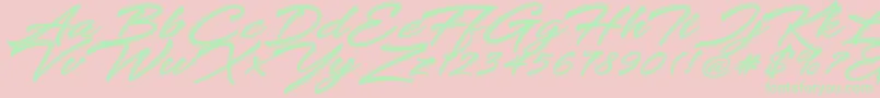 Keshya Font – Green Fonts on Pink Background