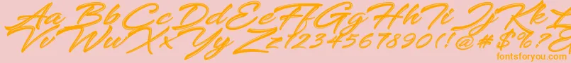 Keshya Font – Orange Fonts on Pink Background