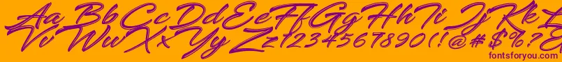 Keshya Font – Purple Fonts on Orange Background