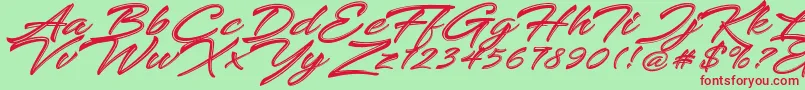 Keshya Font – Red Fonts on Green Background