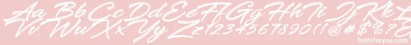 Keshya-Schriftart – Weiße Schriften auf rosa Hintergrund