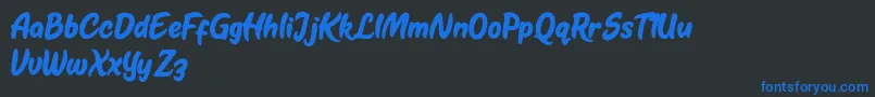 Kestoy Selfie Font – Blue Fonts on Black Background