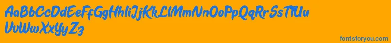 Kestoy Selfie Font – Blue Fonts on Orange Background