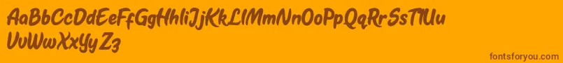 Kestoy Selfie Font – Brown Fonts on Orange Background