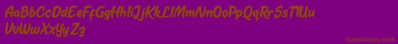Kestoy Selfie Font – Brown Fonts on Purple Background