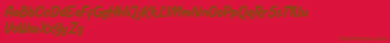 Kestoy Selfie Font – Brown Fonts on Red Background
