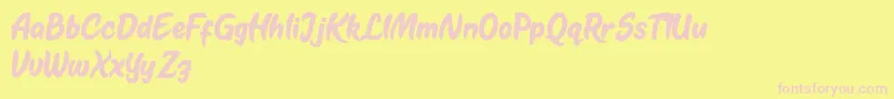 Kestoy Selfie Font – Pink Fonts on Yellow Background