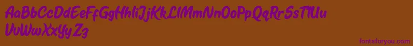 Kestoy Selfie Font – Purple Fonts on Brown Background
