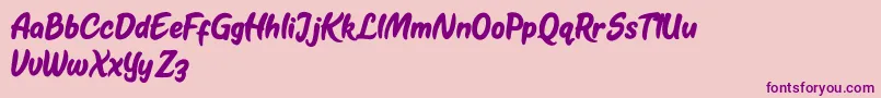 Kestoy Selfie Font – Purple Fonts on Pink Background
