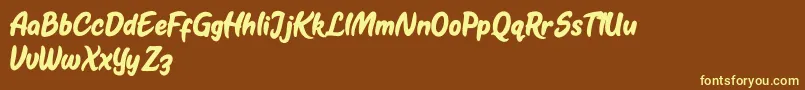 Kestoy Selfie Font – Yellow Fonts on Brown Background