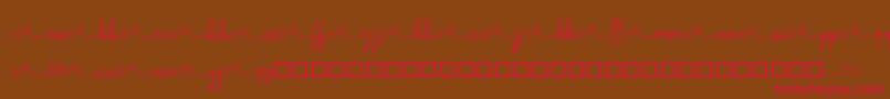 ketika-Schriftart – Rote Schriften auf braunem Hintergrund