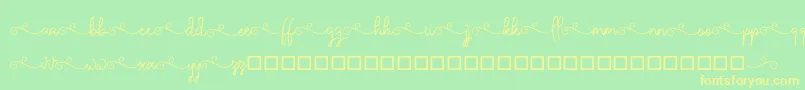 ketika-Schriftart – Gelbe Schriften auf grünem Hintergrund