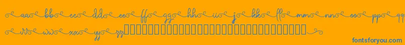 ketika Font – Blue Fonts on Orange Background