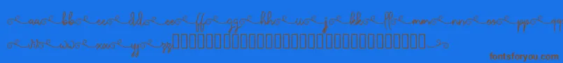 ketika-Schriftart – Braune Schriften auf blauem Hintergrund