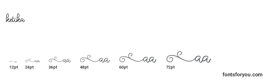 Размеры шрифта Ketika (131544)