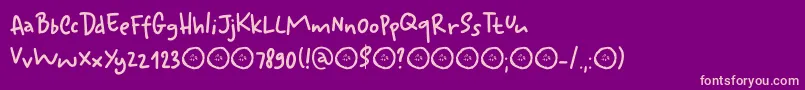 Weitere Informationen zur Ketimun-Schriftart Ketimun-Schriftart – Rosa Schriften auf violettem Hintergrund