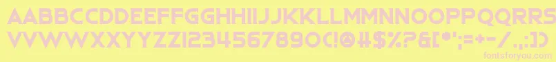 Fonte Kevlar Underwear – fontes rosa em um fundo amarelo