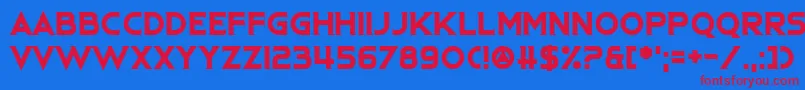 Kevlar Underwear Font – Red Fonts on Blue Background