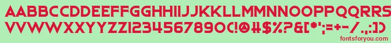 フォントKevlar Underwear – 赤い文字の緑の背景
