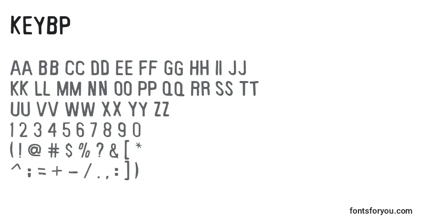 A fonte Keybp    (131547) – alfabeto, números, caracteres especiais