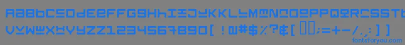 フォントKEYSRG   – 灰色の背景に青い文字