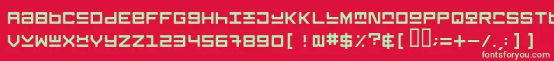 フォントKEYSRG   – 赤い背景に緑の文字