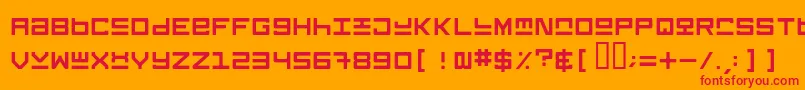 フォントKEYSRG   – オレンジの背景に赤い文字