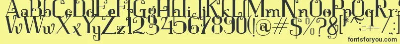 Keytip Font – Black Fonts on Yellow Background