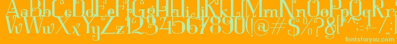 Keytip Font – Green Fonts on Orange Background