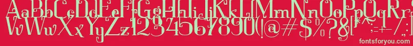 Keytip Font – Green Fonts on Red Background