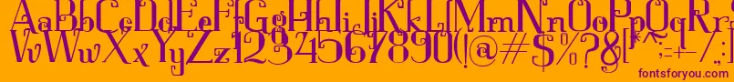 Keytip Font – Purple Fonts on Orange Background