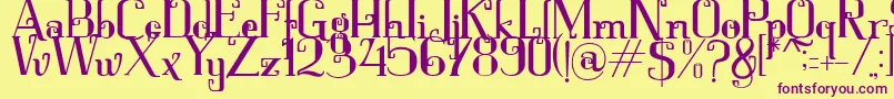 Keytip Font – Purple Fonts on Yellow Background