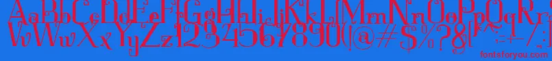 Keytip Font – Red Fonts on Blue Background